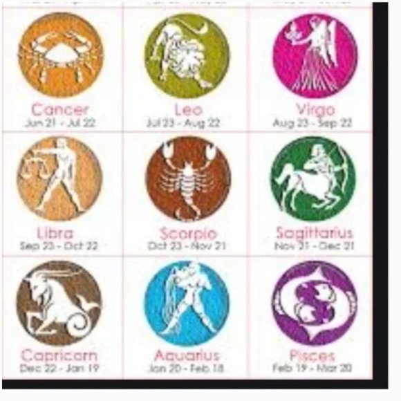 ⭐️❤️ FREE Horoscope Sign Boho Print Peasant Zodiac Modern Minimal Hoop Earrings - Picture 4 of 13